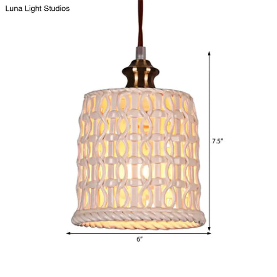 Creative Ceramic Suspension Light - Cafe Restaurant Hanging Basket Design