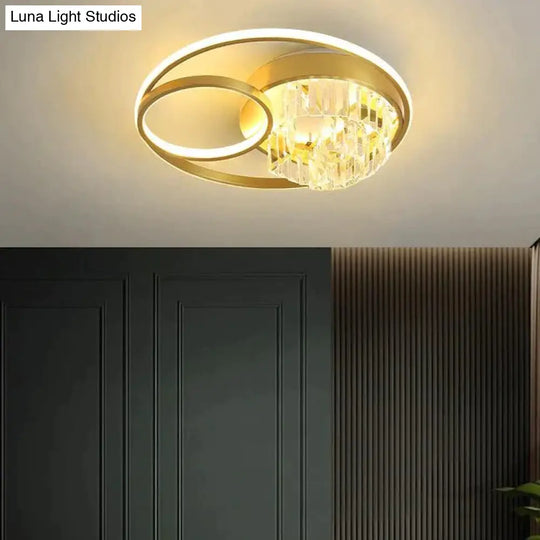 Creative Crystal Light In The Bedroom Copper Ceiling Lamp