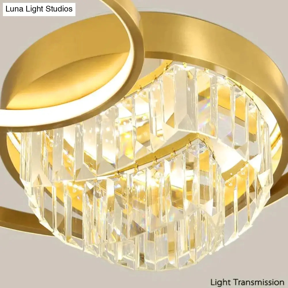 Creative Crystal Light In The Bedroom Copper Ceiling Lamp