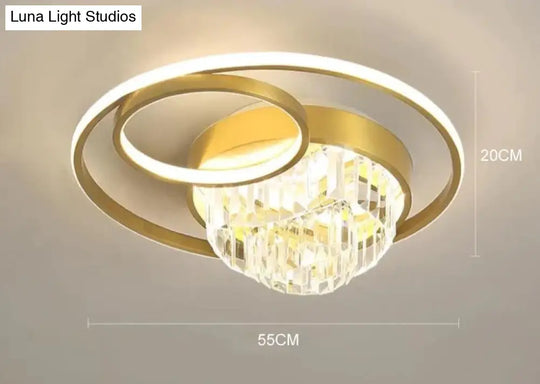 Creative Crystal Light In The Bedroom Copper Ceiling Lamp Big