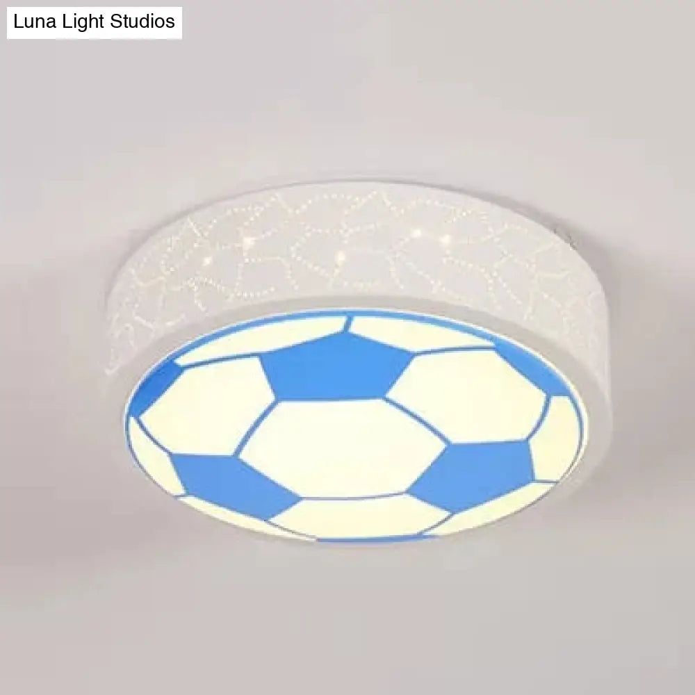 Creative Metal Soccer Ceiling Light For Kids Bedroom And Bathroom - Flush Mount Sport Lighting