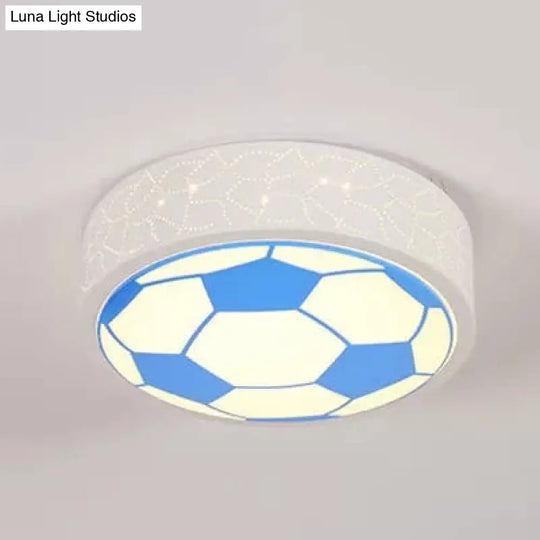 Creative Metal Soccer Ceiling Light For Kids Bedroom And Bathroom - Flush Mount Sport Lighting