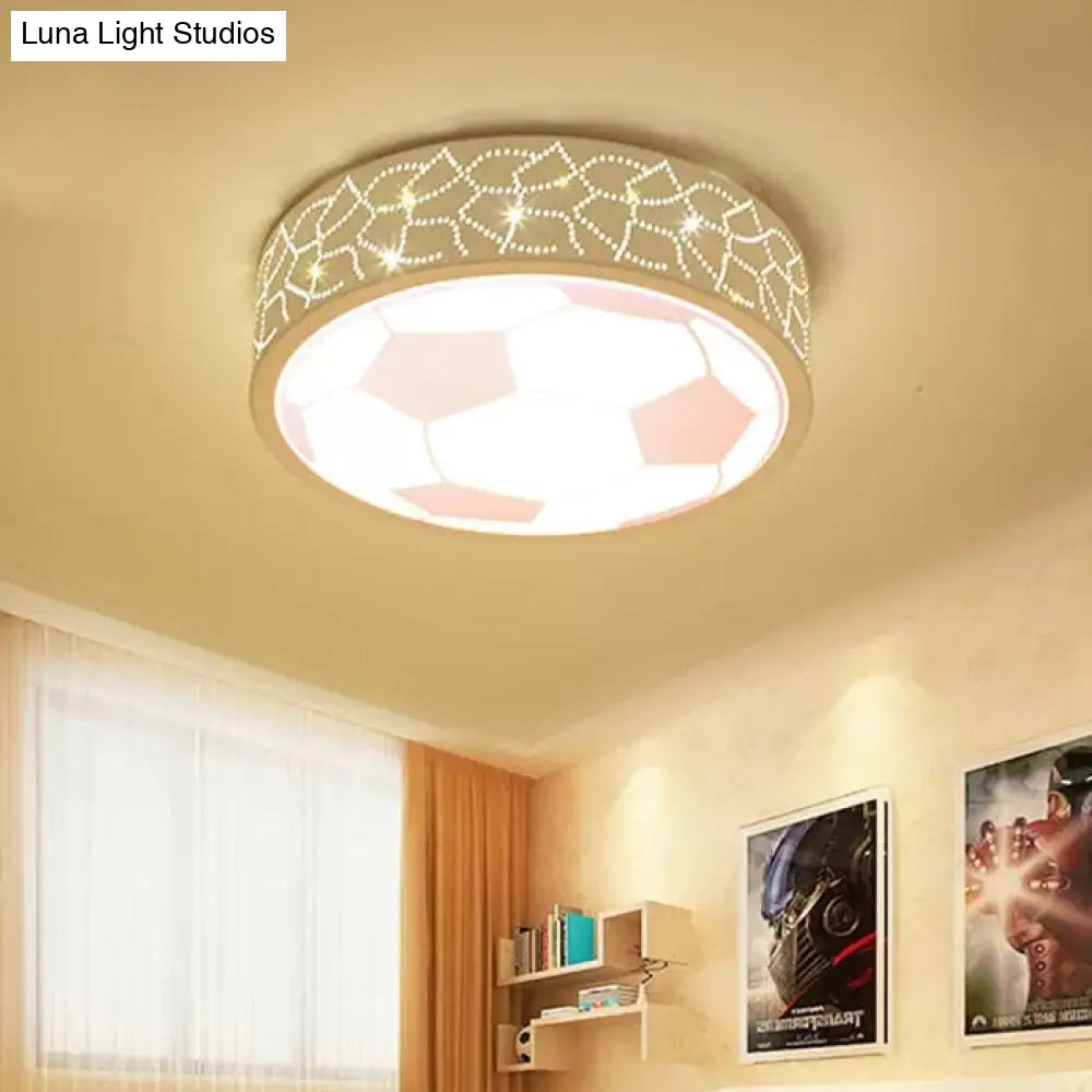 Creative Metal Soccer Ceiling Light For Kids Bedroom And Bathroom - Flush Mount Sport Lighting