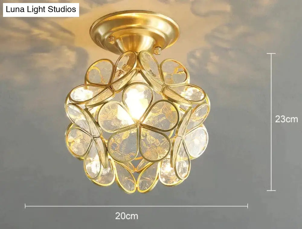 Creative Personality Flower Corridor Room Full Copper Ceiling Lamp