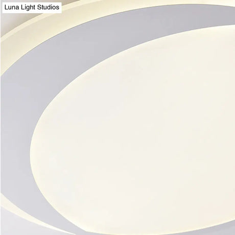 Crescent Led Ceiling Light For Kids’ Bedroom - Simple Acrylic Flush Lamp In White