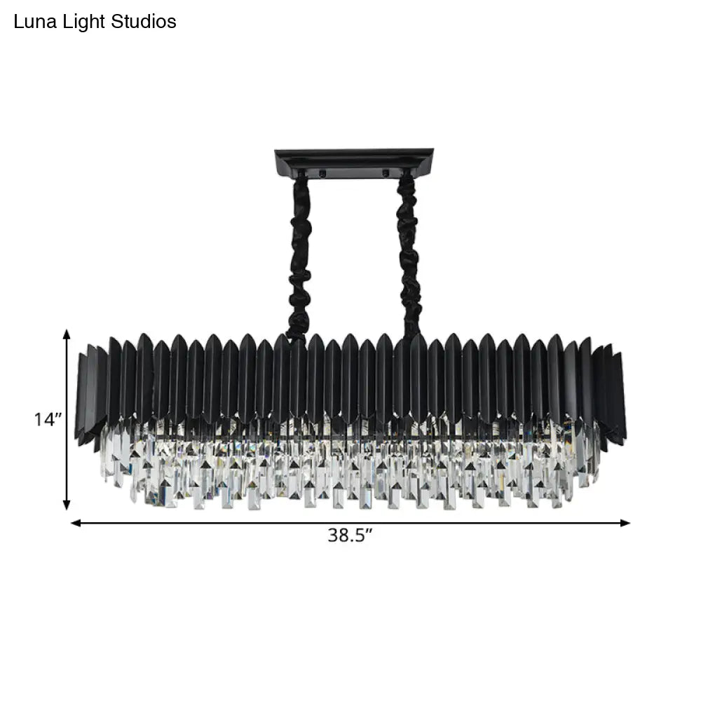 Crystal 6/8- Ceiling Suspension Chandelier Lamp Light In Black Pendant Lighting