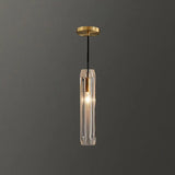Crystal Block Pendant Light - Simplicity Meets Elegance In This 1-Light Brass Ceiling Fixture /