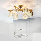 Crystal Ceiling Lights Bedroom Modern Design Copper Lamp Dining Room Led Kitchen Lustre Living