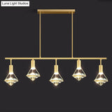 Crystal Diamond Island Pendant Light With Led And Modern Gold Finish