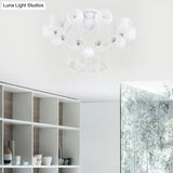 Crystal Drop Globe Ceiling Light Fixture With Rustic Metal And Multiple Heads For Living Room