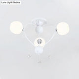 Crystal Drop Globe Ceiling Light Fixture With Rustic Metal And Multiple Heads For Living Room