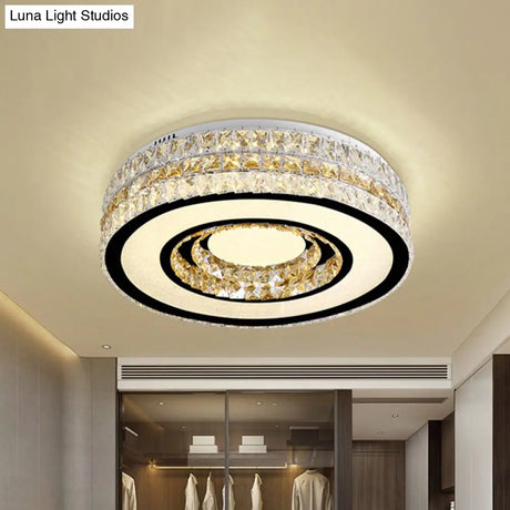 Crystal - Encrusted Led Ceiling Lamp For Minimalist Bedroom Design