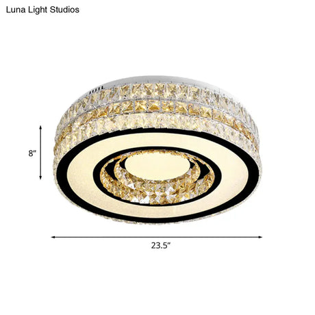 Crystal - Encrusted Led Ceiling Lamp For Minimalist Bedroom Design