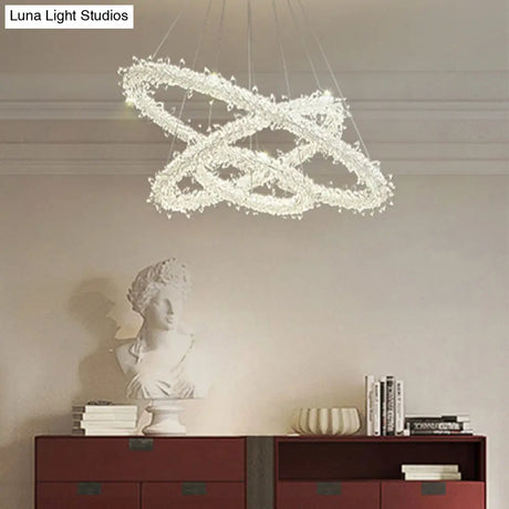 Crystal Flower Chandelier Light For Modern Living Rooms