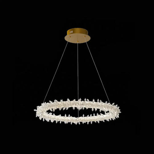 Crystal Flower Chandelier Light For Modern Living Rooms Clear / 16’