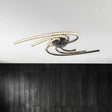 Crystal Twist Flush Light - Minimalist 6-Light Mount In Chrome Warm/White Illumination / White