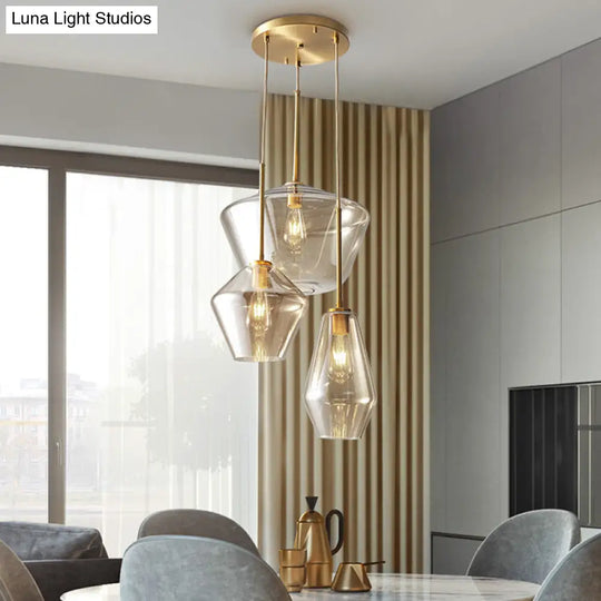 Cup-Shape Minimalist Pendant Lighting Fixture With Glass Shade