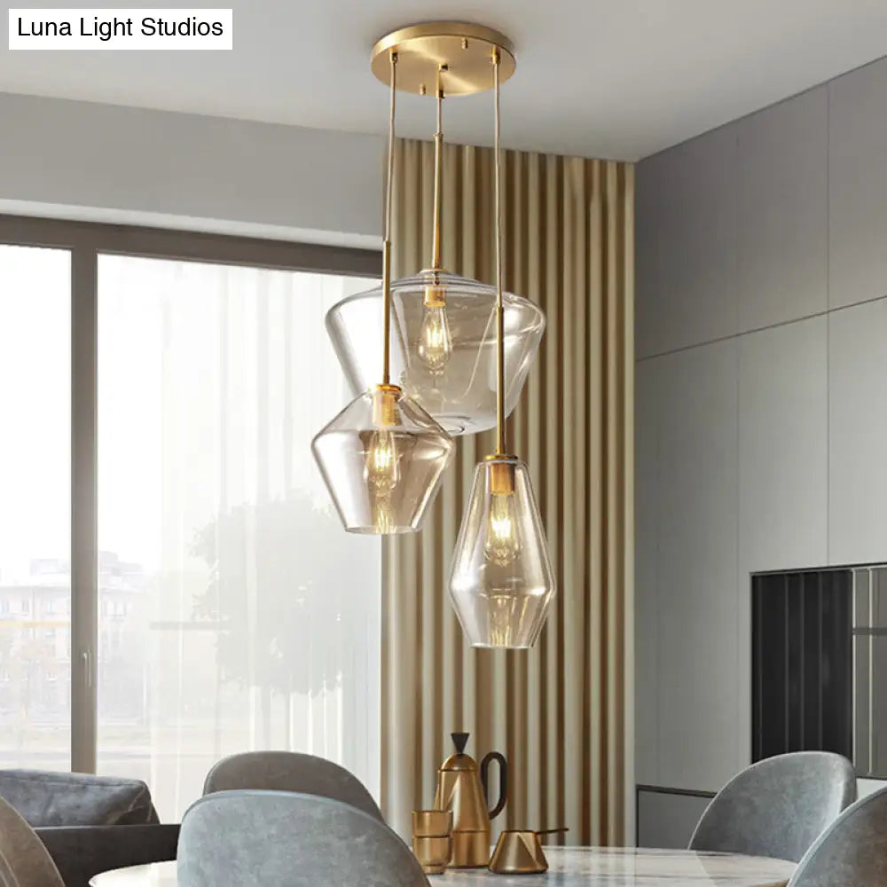 Minimalist Cup-Shaped Ceiling Pendant Light With Glass Shade