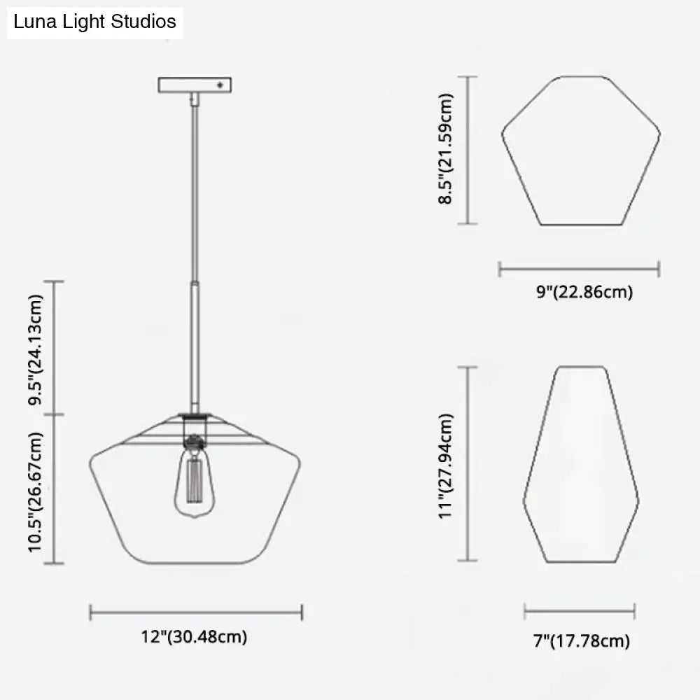 Minimalist Cup-Shaped Ceiling Pendant Light With Glass Shade