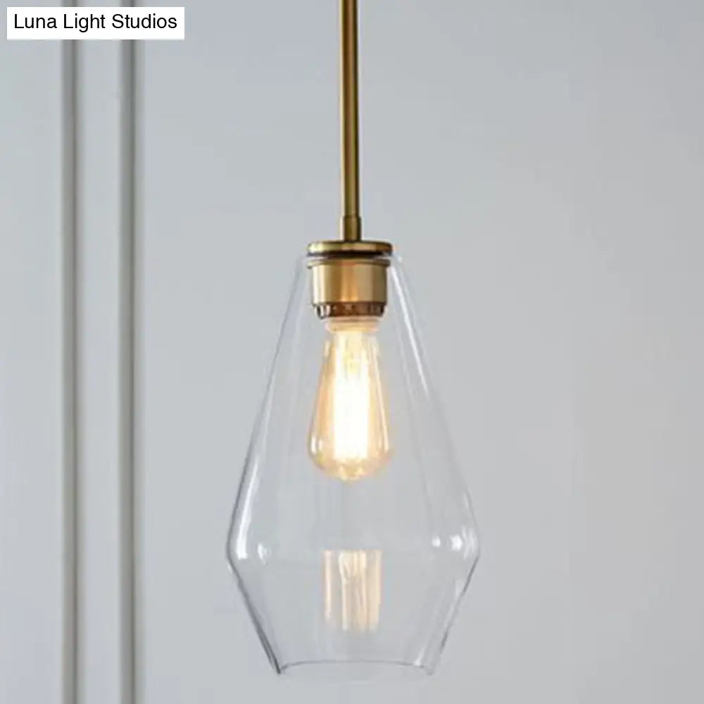 Cup-Shape Minimalist Pendant Lighting Fixture With Glass Shade Clear / 7’