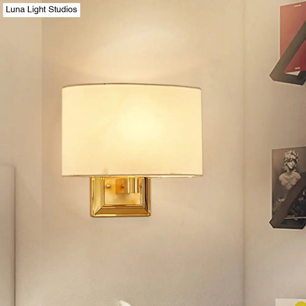 Curved Wall Mounted Lamp: Minimalist 1-Light Sconce Light Chrome/Gold Finish For Dining Room Gold