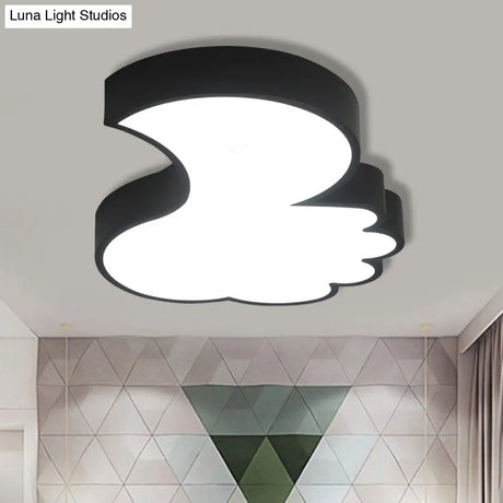 Cute Thumbs-Up Led Ceiling Lamp For Energy-Saving Study Room Lighting Black / 17 White