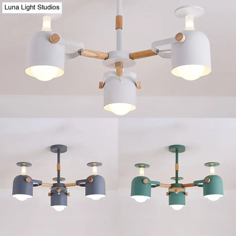 Cylinder Metal Pendant Lamp With Simple Style For Bedroom Lighting