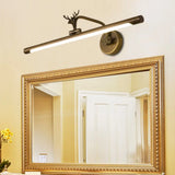 Decorative Led Metal Wall Vanity Light With Black/Antique Brass Finish - Deer Design Multiple Sizes