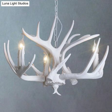 Deer Horn Chandelier Pendant Light For Classic Living Room Decor
