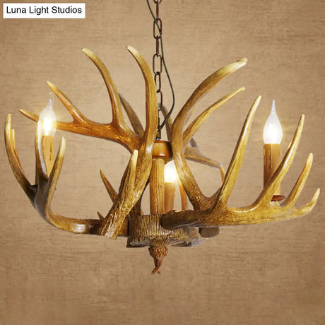 Deer Horn Chandelier Pendant Light For Classic Living Room Decor