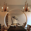 Deer Horn Resin Open Bulb Wall Lamp - 1 Light Lodge Country Sconce For Kitchen Brown