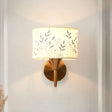 Deer/Leaf Pattern Brass Wall Sconce With Gooseneck Arm For Classic Bedroom Lighting / Leaf
