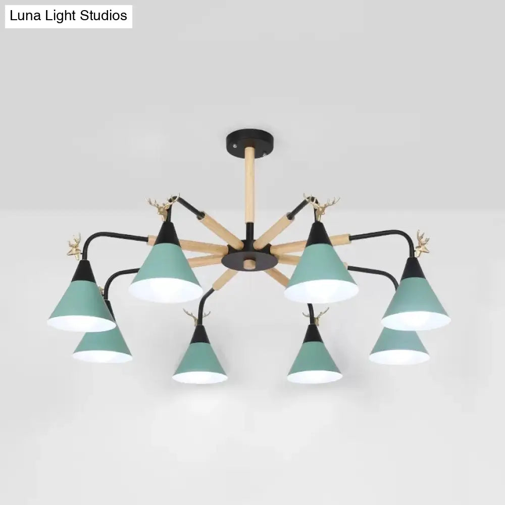 Deer Macaron Style Metallic Pendant Light For Child Bedroom