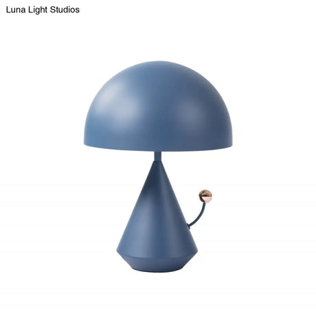 Designer Mushroom Table Lamp: Metal 1-Bulb Night Light For Bedroom With Touch Knob