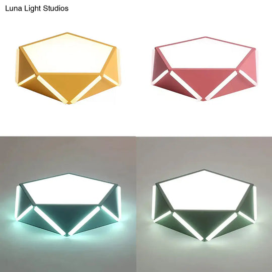 Diamond Acrylic Led Ceiling Lamp - Cafe Pentagon Macaron Style