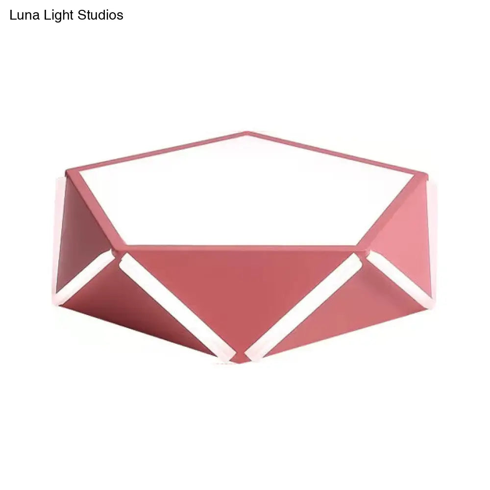 Diamond Acrylic Led Ceiling Lamp - Cafe Pentagon Macaron Style