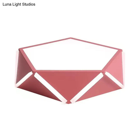 Diamond Acrylic Led Ceiling Lamp - Cafe Pentagon Macaron Style