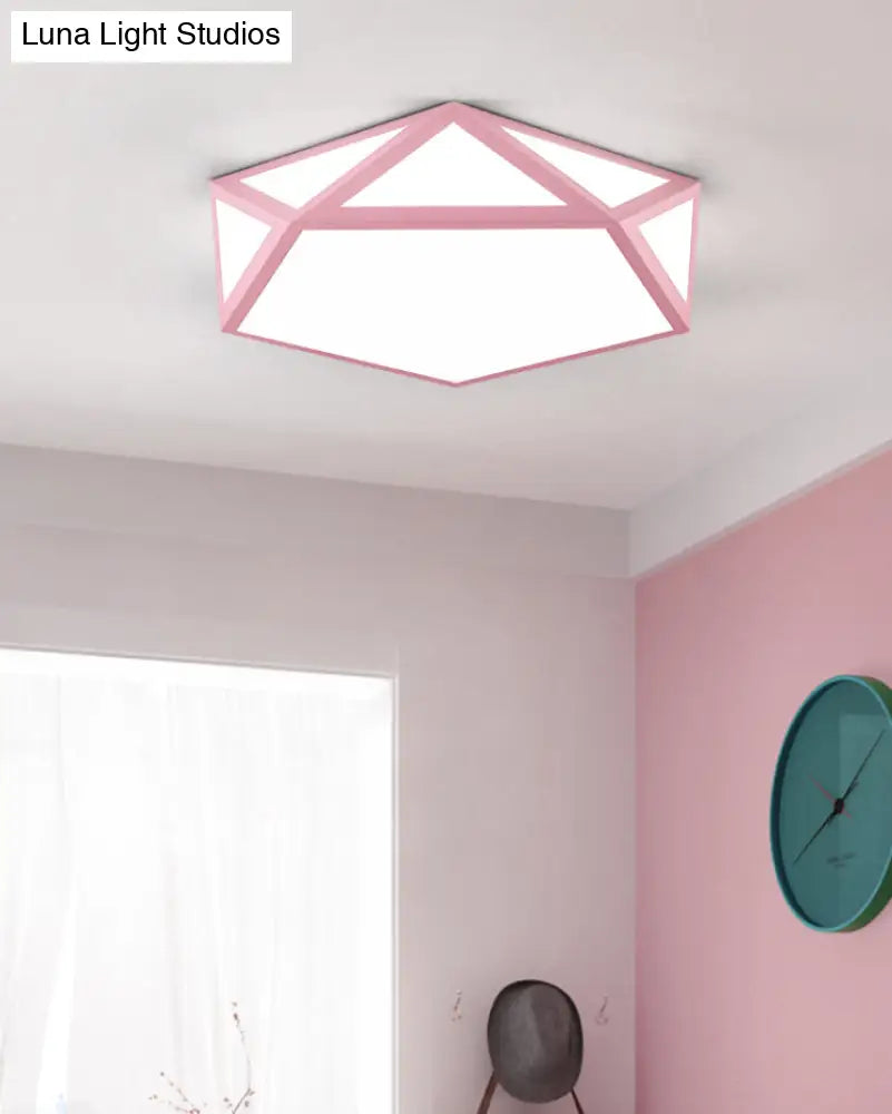 Diamond Nordic Led Ceiling Lamp For Bedroom - Flush Mount Style