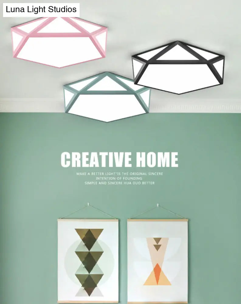 Diamond Nordic Led Ceiling Lamp For Bedroom - Flush Mount Style