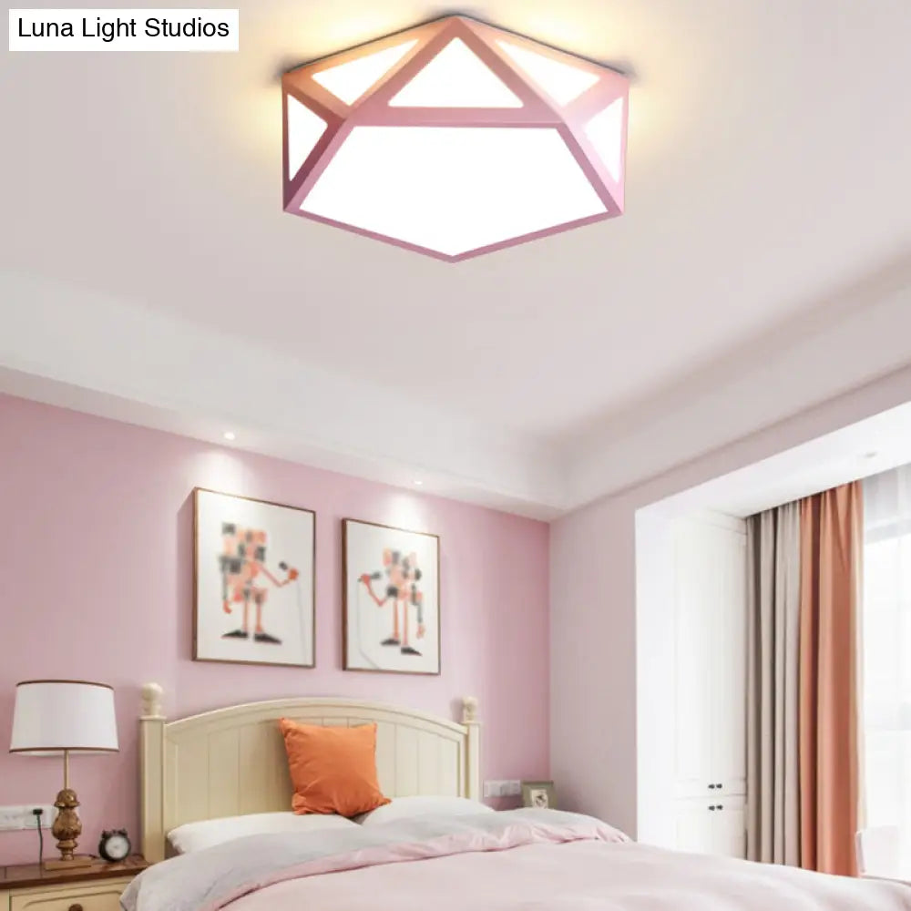 Diamond Nordic Led Ceiling Lamp For Bedroom - Flush Mount Style