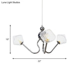 Diamond Pendant Lighting For Farmhouse With Amber/Clear Glass - 3 Lights Chandelier Lamp In