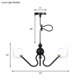Diamond Pendant Lighting For Farmhouse With Amber/Clear Glass - 3 Lights Chandelier Lamp In
