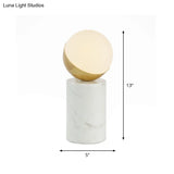 Diane - Nightstand Light Cream Glass Single Bedside Table Lamp