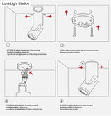 Dimmable Rotating Led Downlights 10W15W20W Cob Ceiling Spot Lights Wall Lamp Warm Cold White Indoor