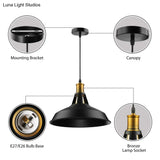 Dining Room Ceiling Light Fixture: 10.5/12/15 W 1-Light Hanging With Barn Shade - Farmhouse Style In