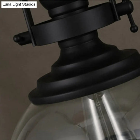 Dome Ceiling Pendant Light: Industrial Glass Hanging Lamp For Coffee Shop