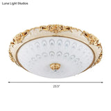 Dome Flush Mount Led Ceiling Light In Modern White Glass - 8’/12’/16’ Wide Gold/Silver Finish
