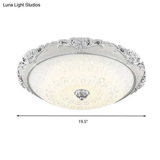 Dome Flush Mount Led Ceiling Light In Modern White Glass - 8/12/16 Wide Gold/Silver Finish White/3