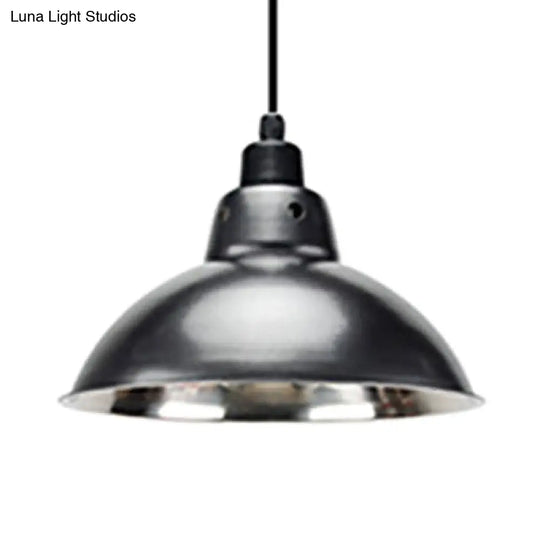 Dome Dining Table Ceiling Pendant - Industrial Stainless Steel 1 Head Black/Gray Black / 13