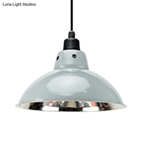 Dome Dining Table Ceiling Pendant - Industrial Stainless Steel 1 Head Black/Gray Grey / 13